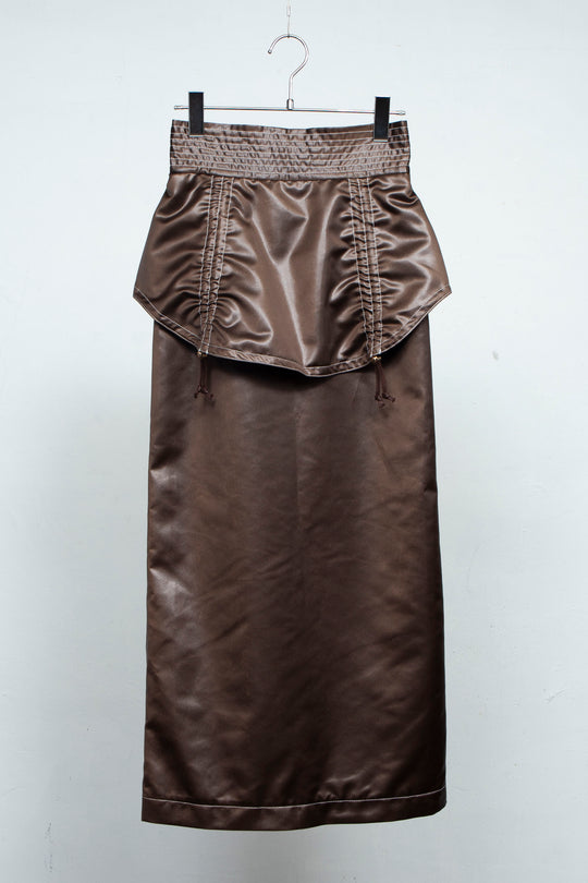 Leather-like Skirt BROWN