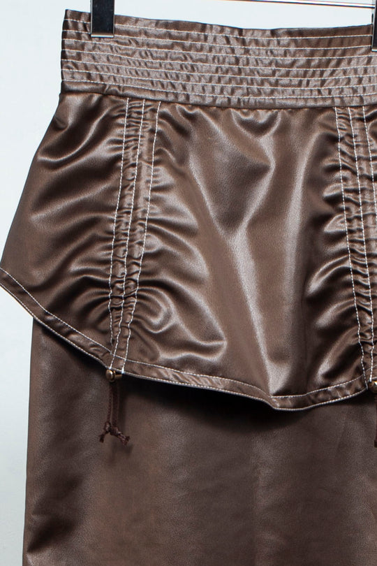 Leather-like Skirt BROWN