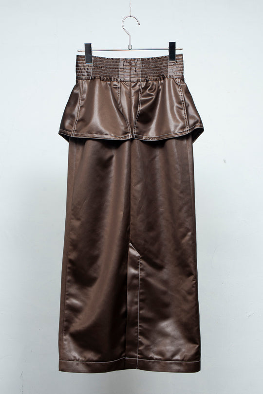 Leather-like Skirt BROWN