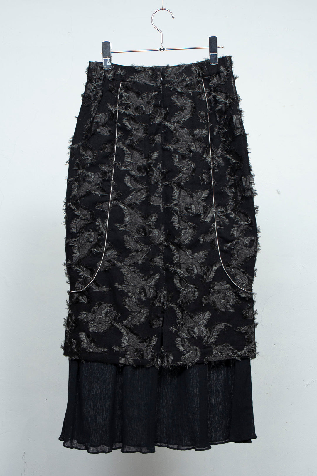 Bloom Jacquard Pencil Skirt BLACK