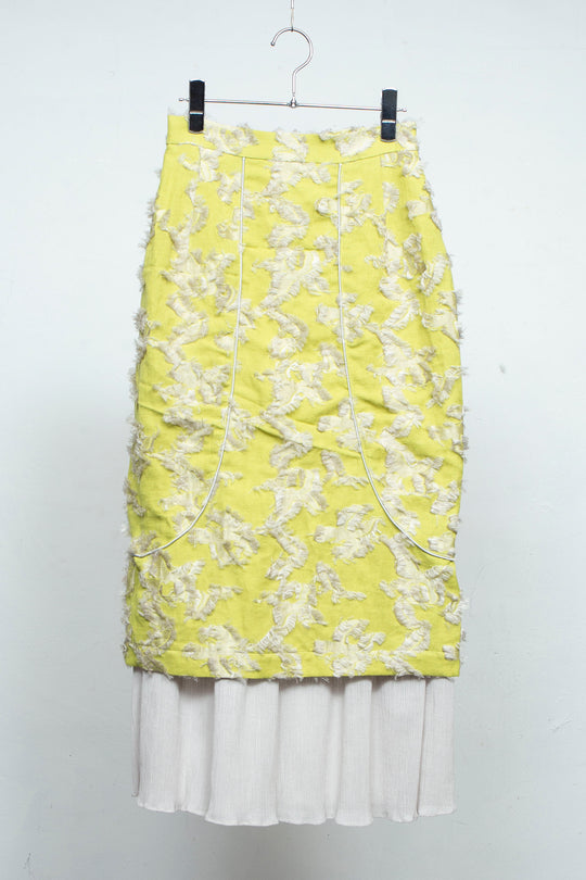 Bloom Jacquard Pencil Skirt LIME