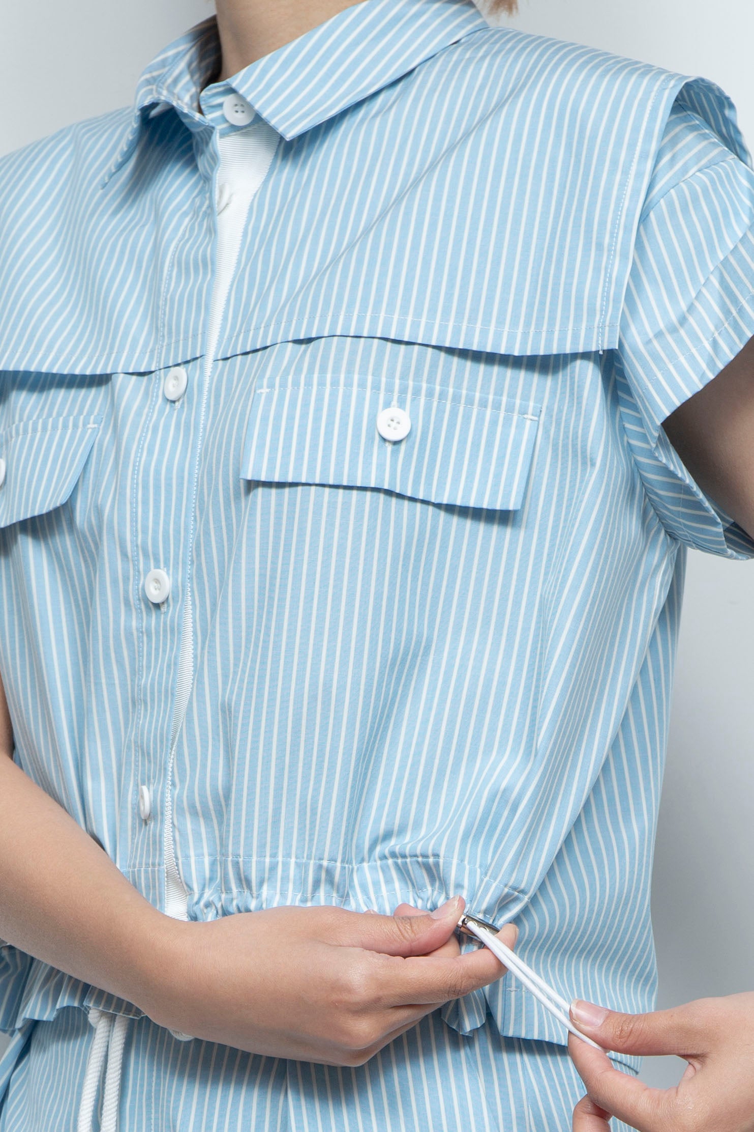 しぇりページ 250101 SHORT SHIRT BLUE／CHERIE（シェリー）／ウィメンズ