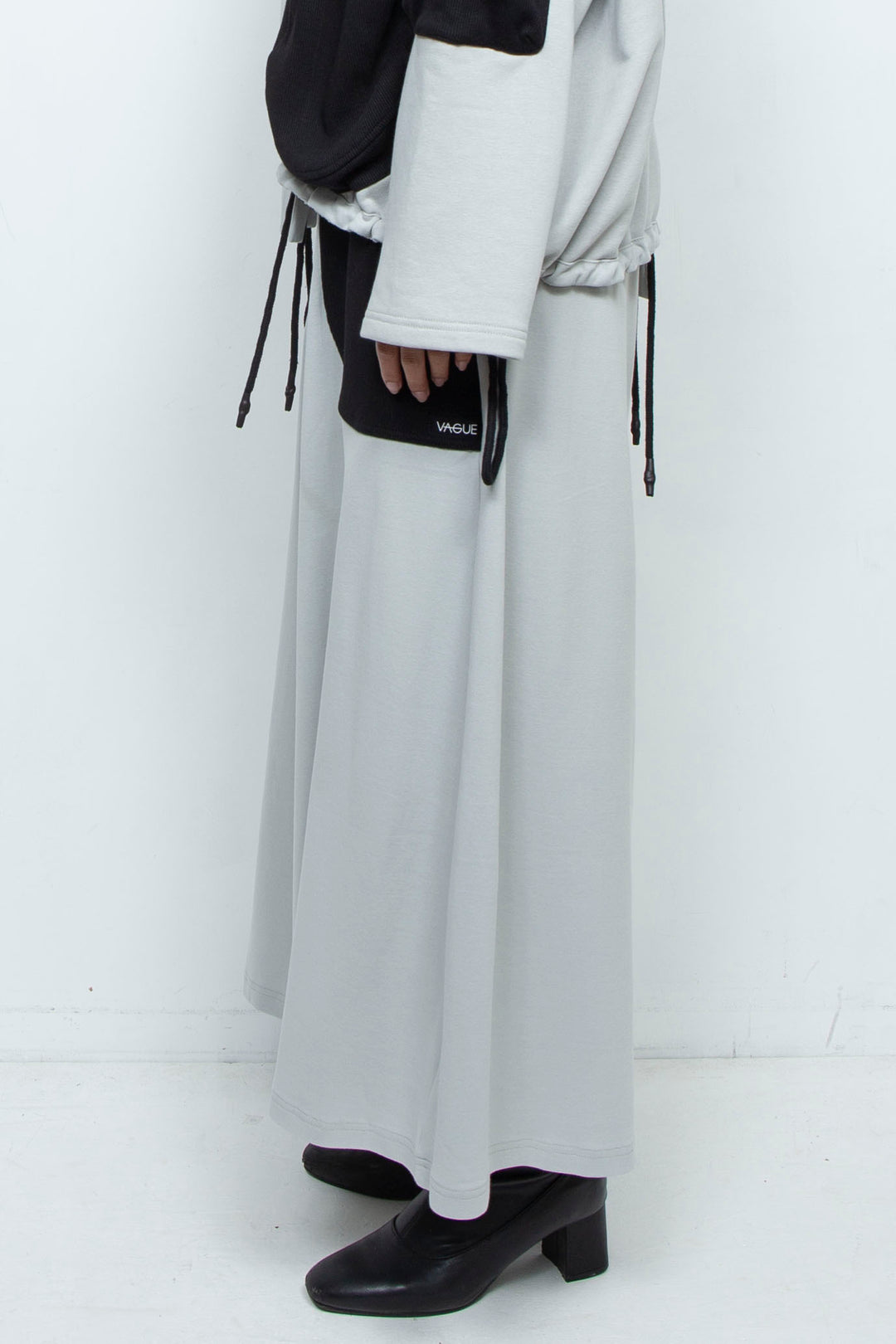 WIDE GREY RIB PANTS