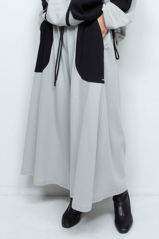 WIDE GREY RIB PANTS