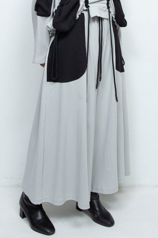 WIDE GREY RIB PANTS