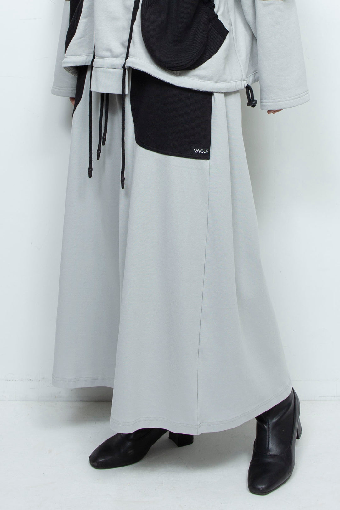 WIDE GREY RIB PANTS
