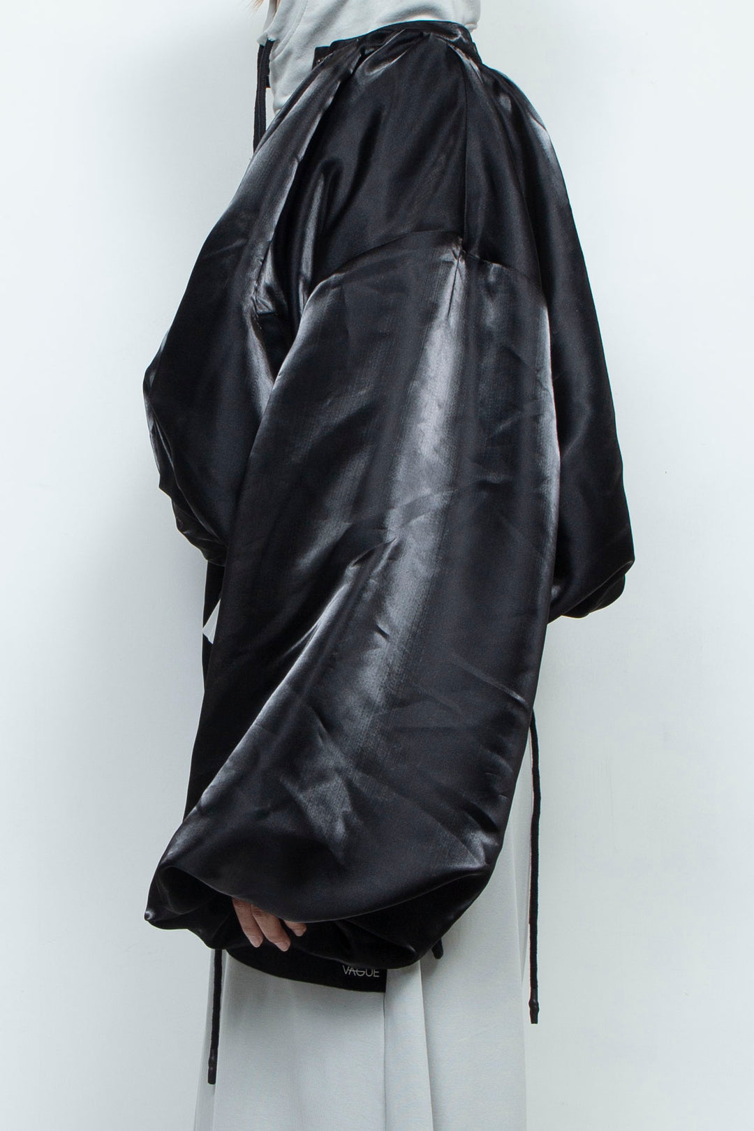 BLACK LIQUID CROPPED BOMBER JACKET