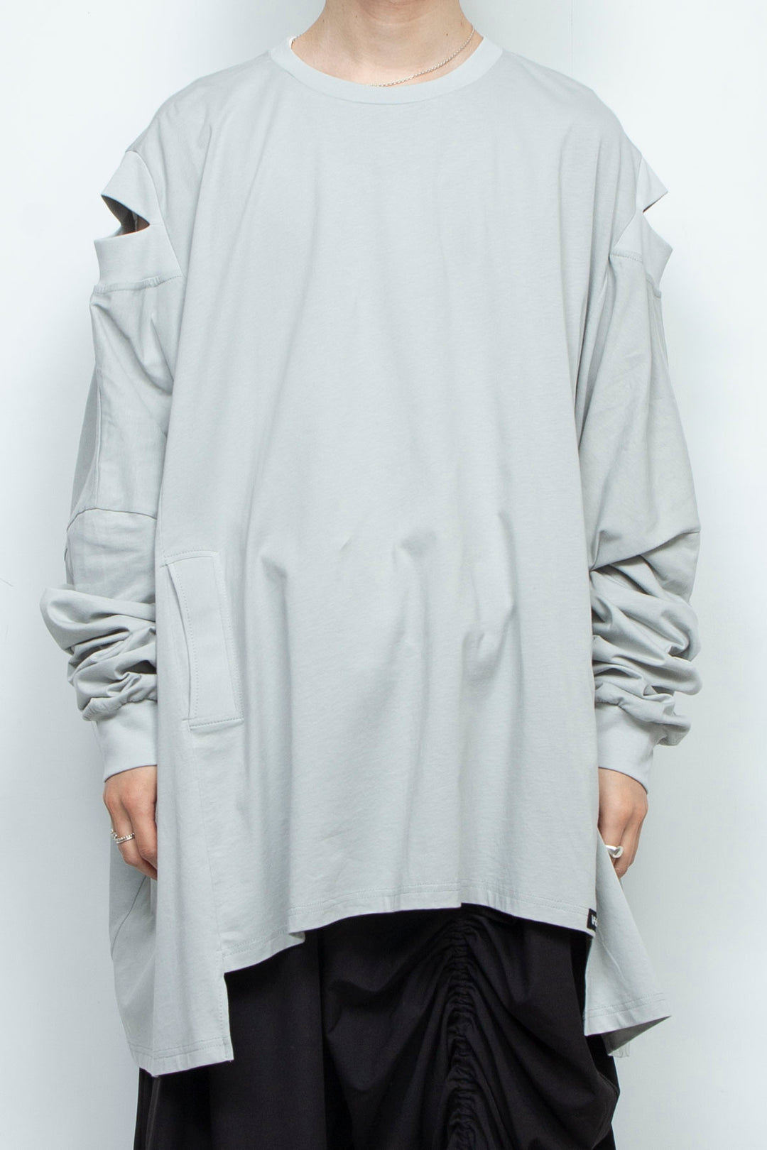 LOOSE-FITTING LIGHT GREY JERSEY OVERSIZED TUNIC