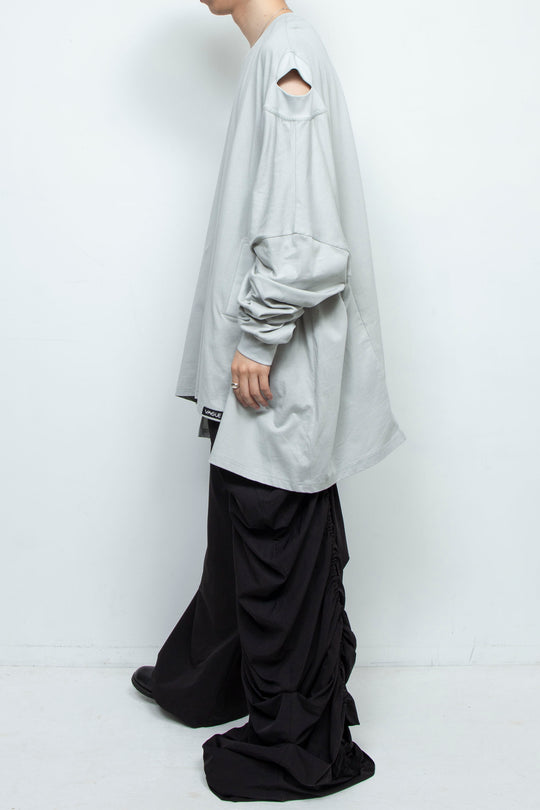 LOOSE-FITTING LIGHT GREY JERSEY OVERSIZED TUNIC