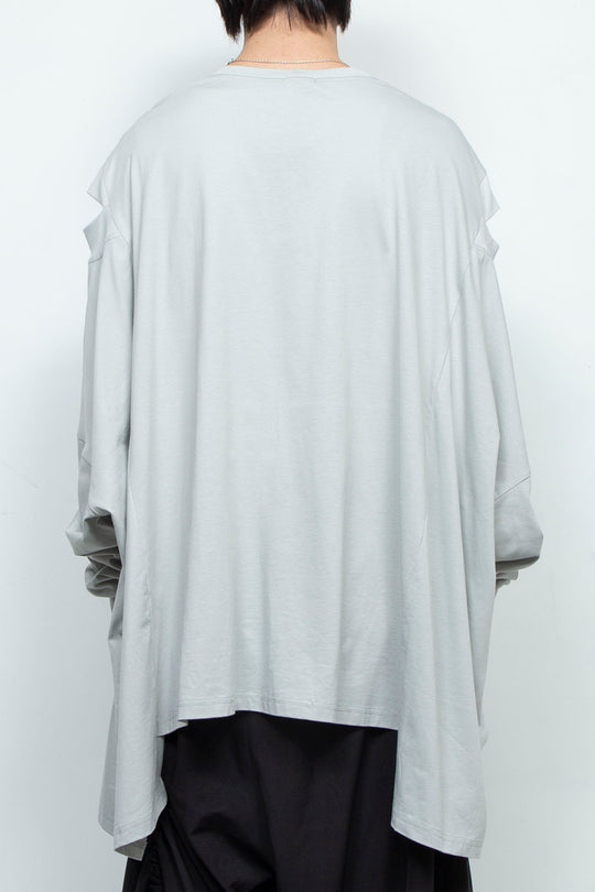 LOOSE-FITTING LIGHT GREY JERSEY OVERSIZED TUNIC