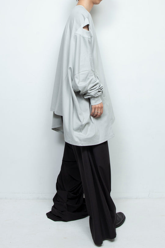 LOOSE-FITTING LIGHT GREY JERSEY OVERSIZED TUNIC