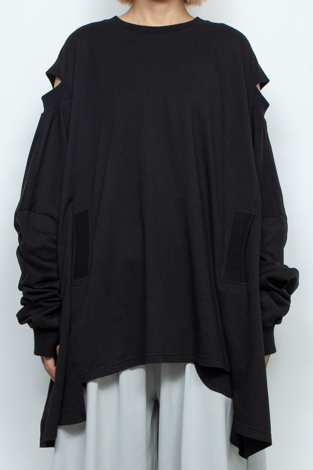 LOOSE-FITTING BLACK JERSEY OVERSIZED TUNIC