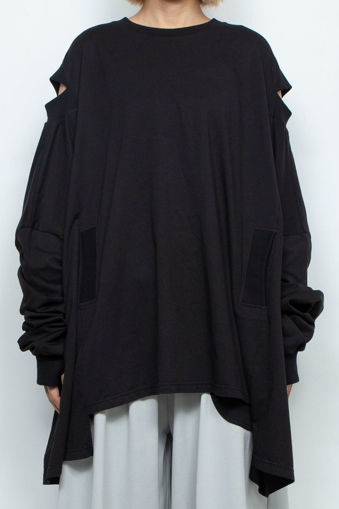 LOOSE-FITTING BLACK JERSEY OVERSIZED TUNIC