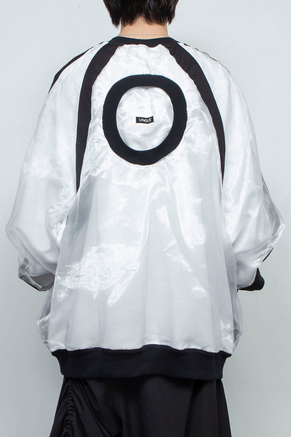 WHITE LAYERED ORGANZA SWEATSHIRT