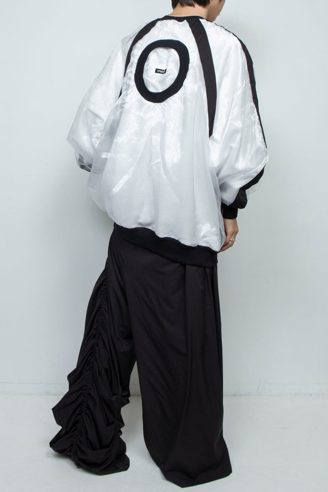WHITE LAYERED ORGANZA SWEATSHIRT