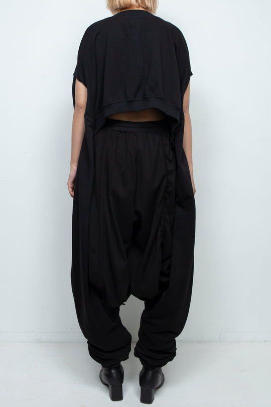 BLACK OVERSIZED TRANSFORMER CROPPED SWEATSHIRT