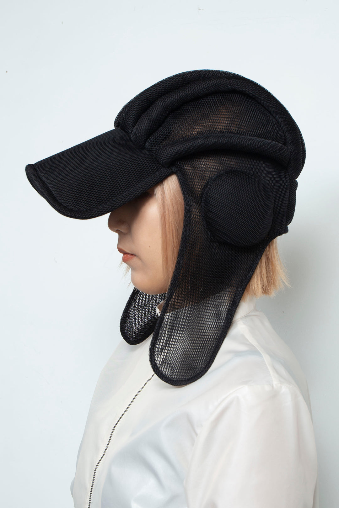 BLACK MESH AVIATOR PILOT CAP