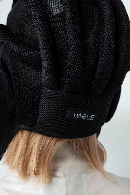 BLACK MESH AVIATOR PILOT CAP