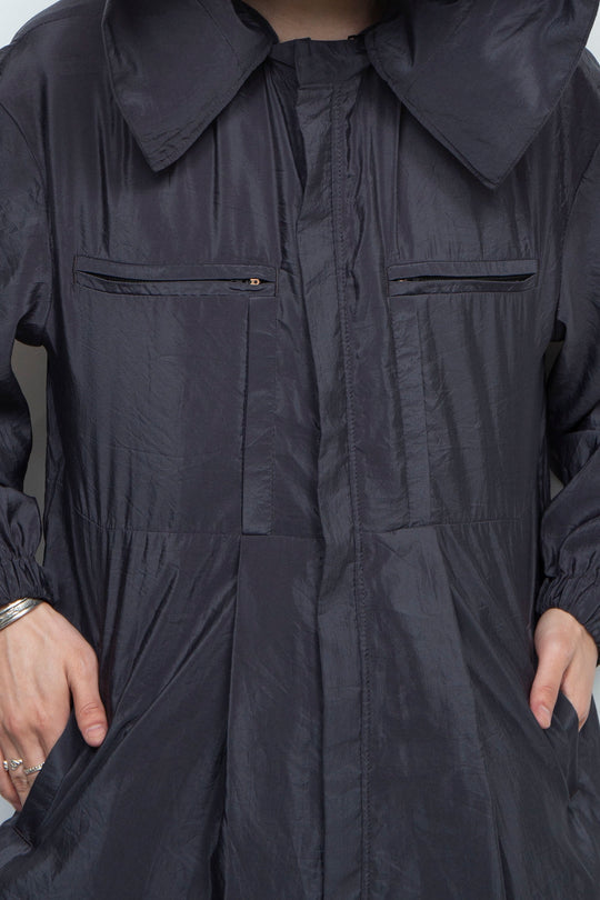 Black Hooded Jumpsuit with Rabbit Ears