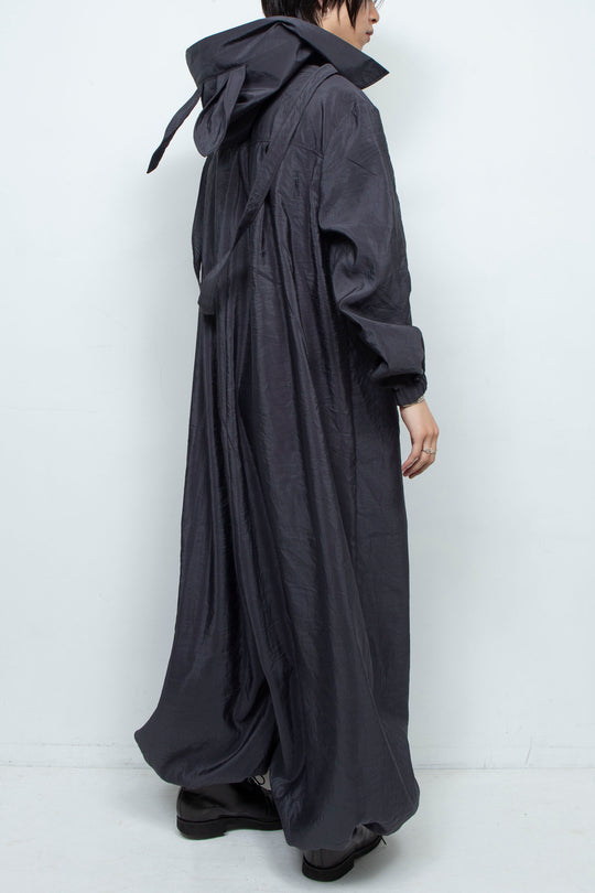 Black Hooded Jumpsuit with Rabbit Ears