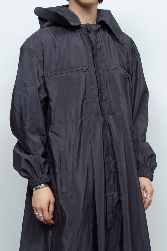 Black Hooded Jumpsuit with Rabbit Ears