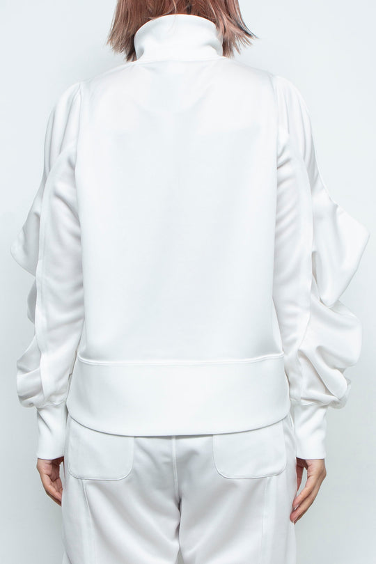 Reebok half zip deformed sweat shirt White