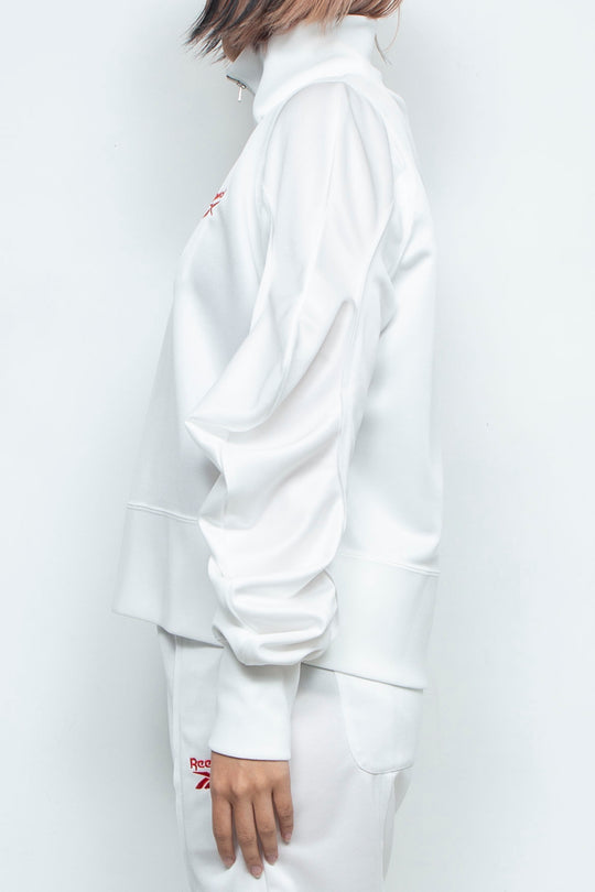 Reebok half zip deformed sweat shirt White