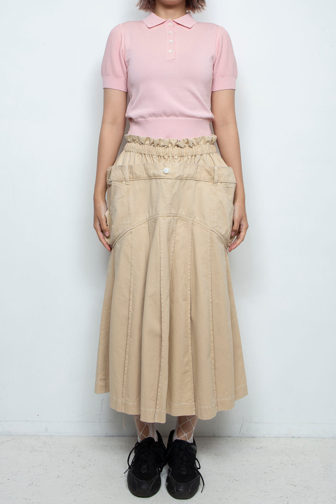 Knit polo shirt Pink