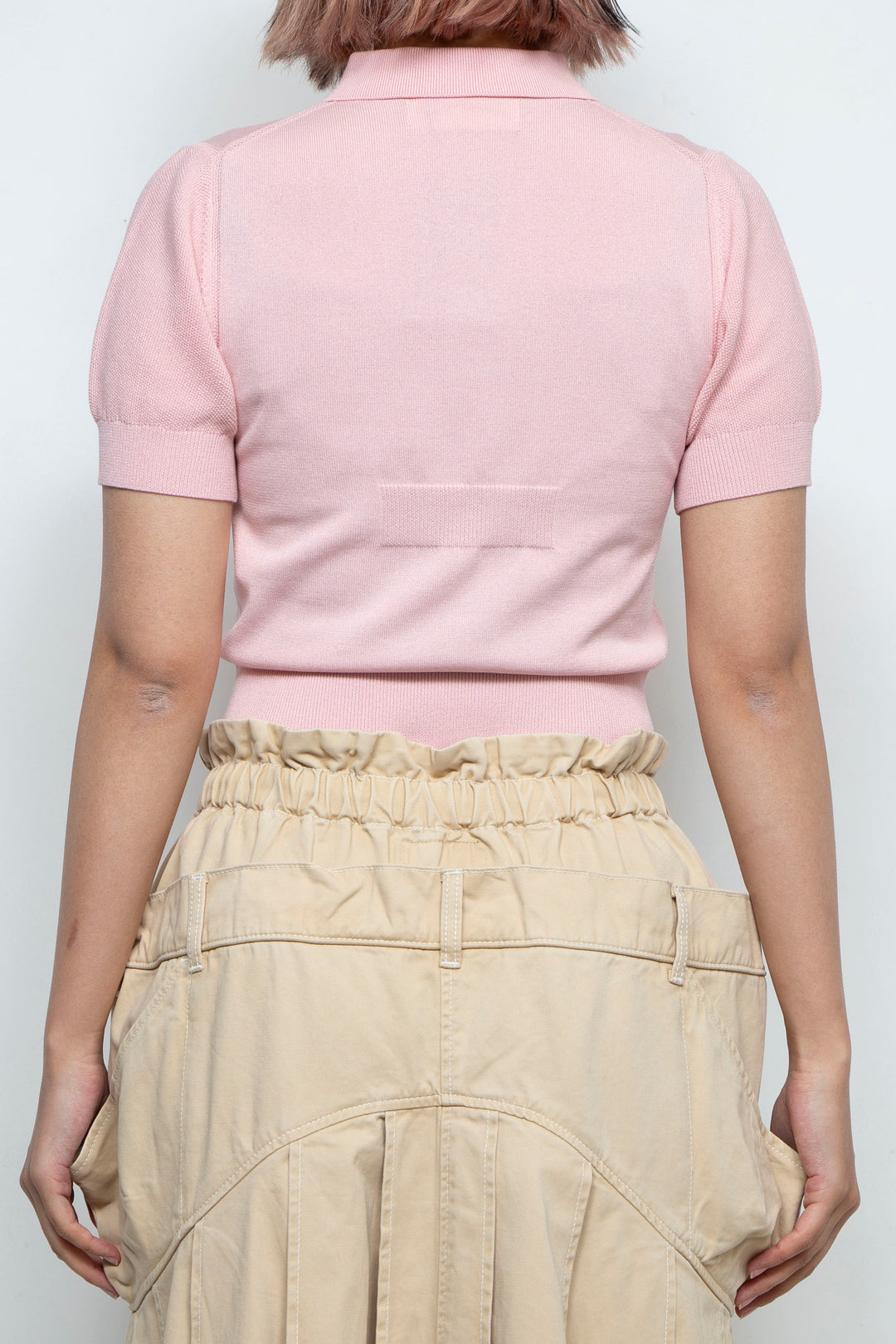 Knit polo shirt Pink