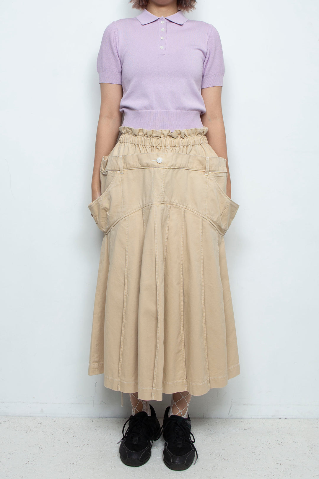 Knit polo shirt Purple