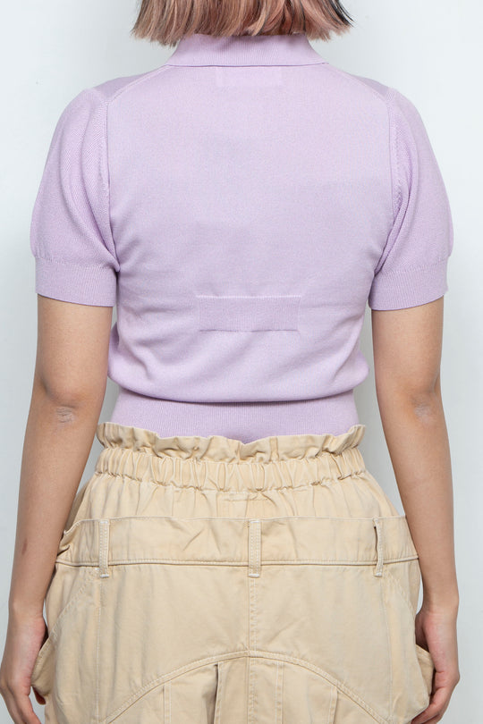 Knit polo shirt Purple