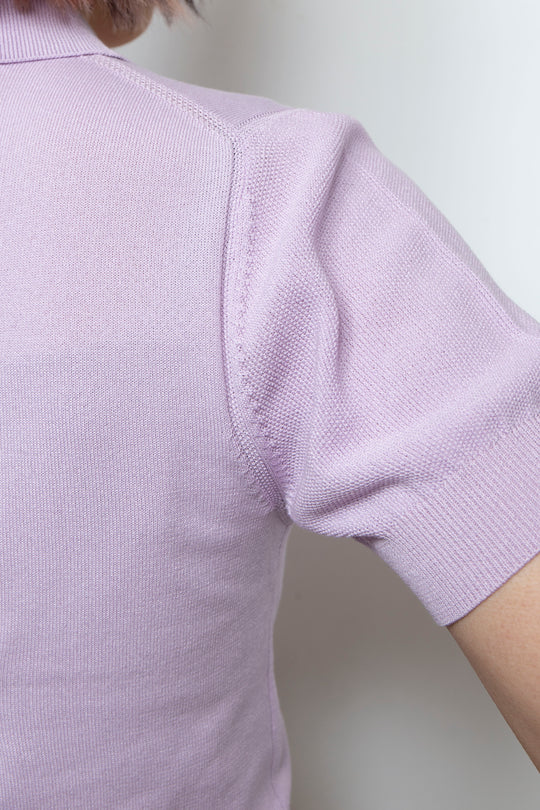 Knit polo shirt Purple