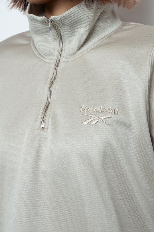 Reebok half zip deformed sweat shirt Greige