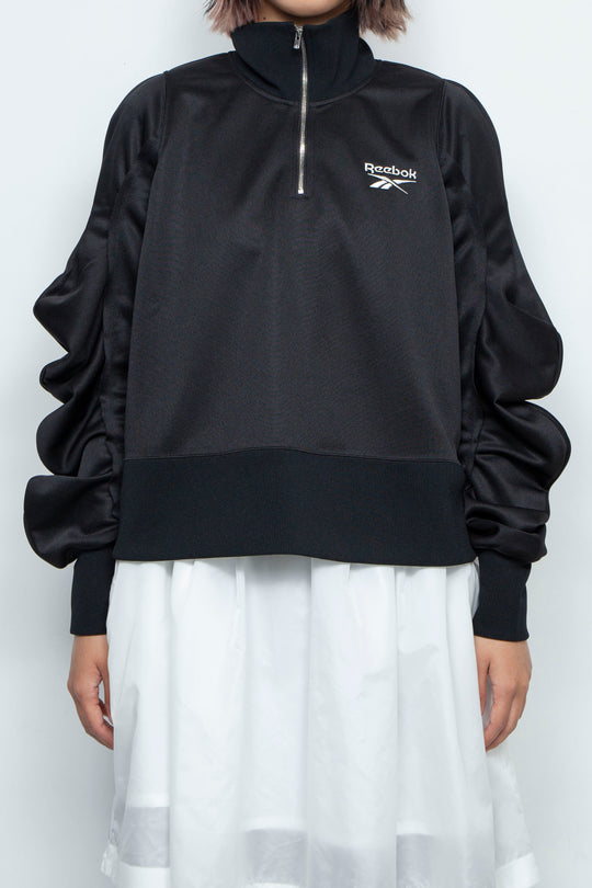 Reebok half zip deformed sweat shirt Black
