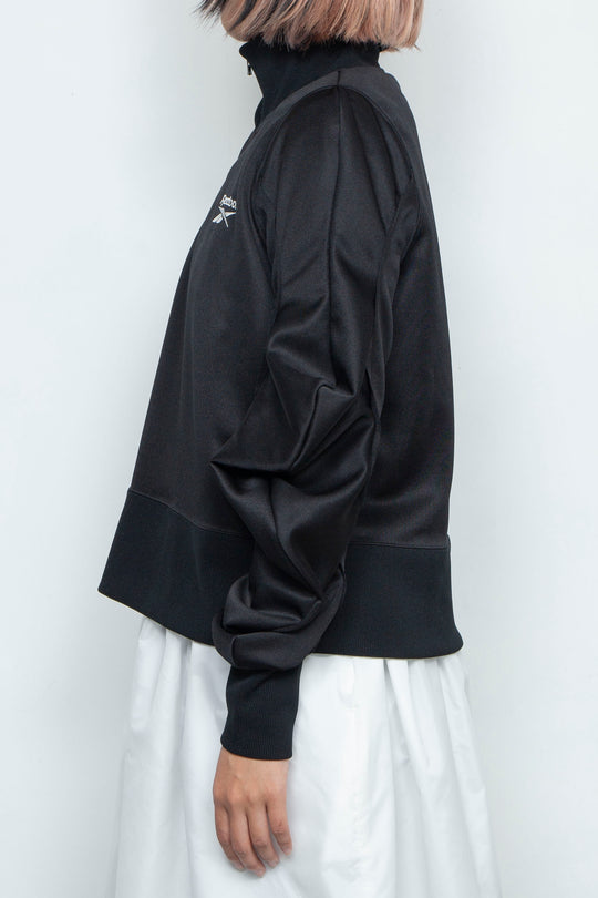 Reebok half zip deformed sweat shirt Black