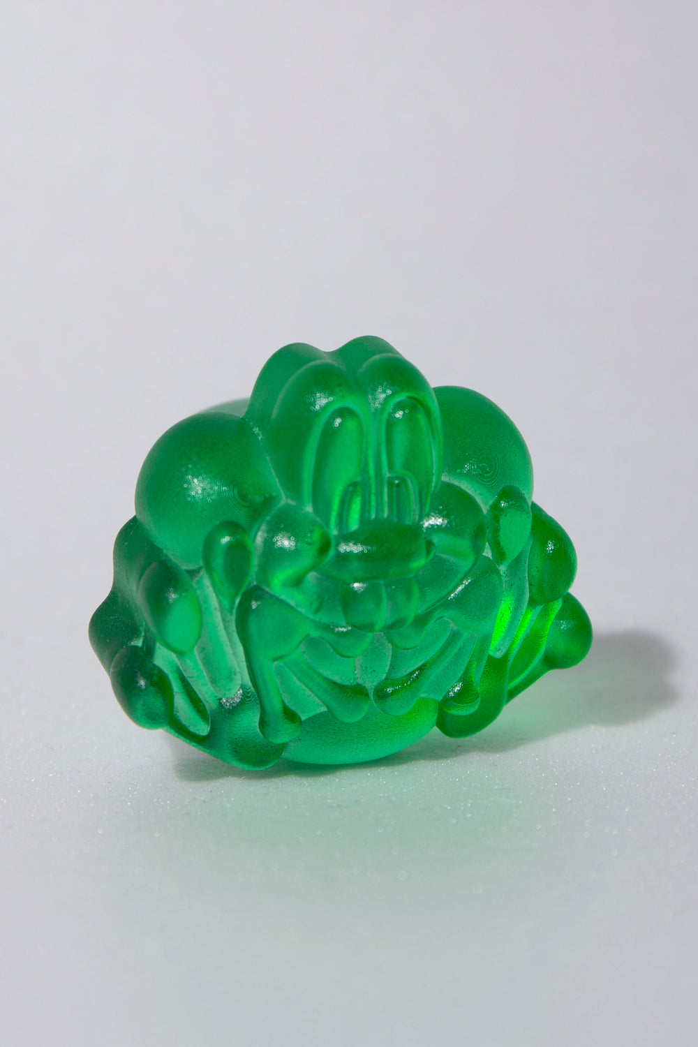 frog ring clear green 8