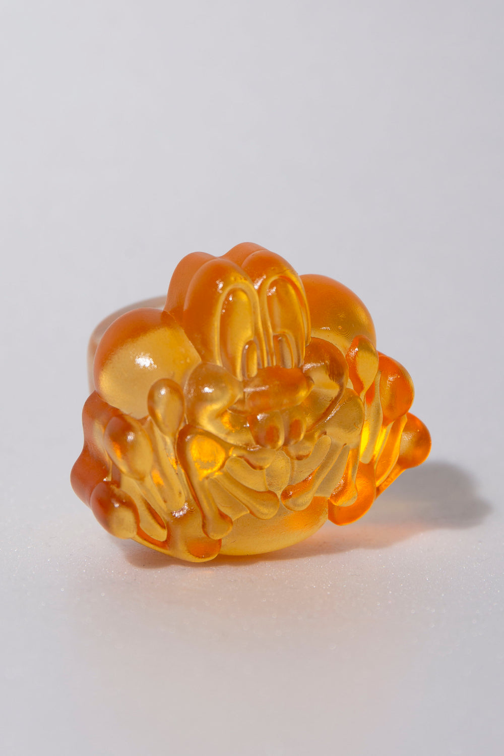 frog ring clear orange 16