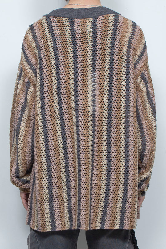Multi Stripe Soft Mesh Cadigan BLOWN