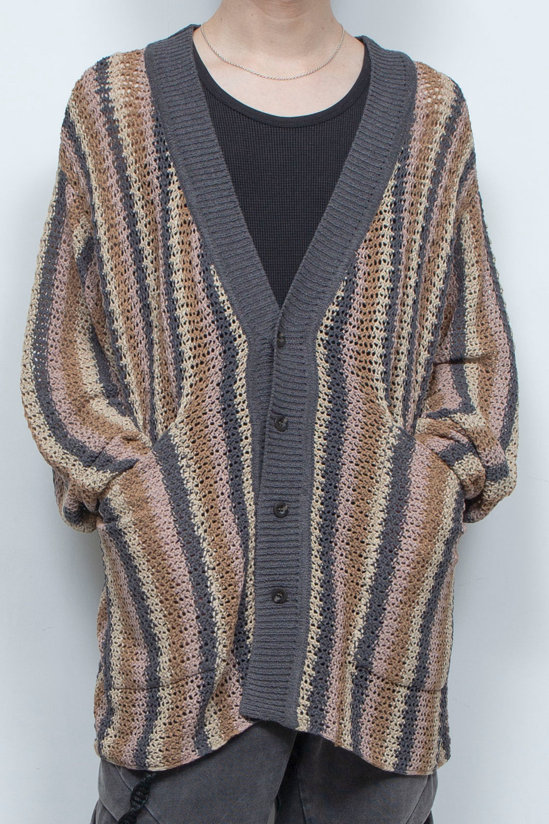 Multi Stripe Soft Mesh Cadigan BLOWN