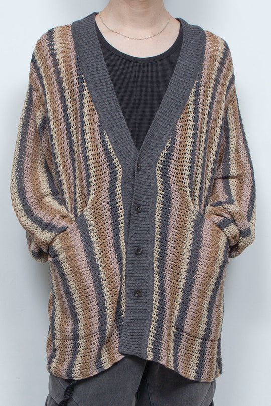 Multi Stripe Soft Mesh Cadigan BLOWN