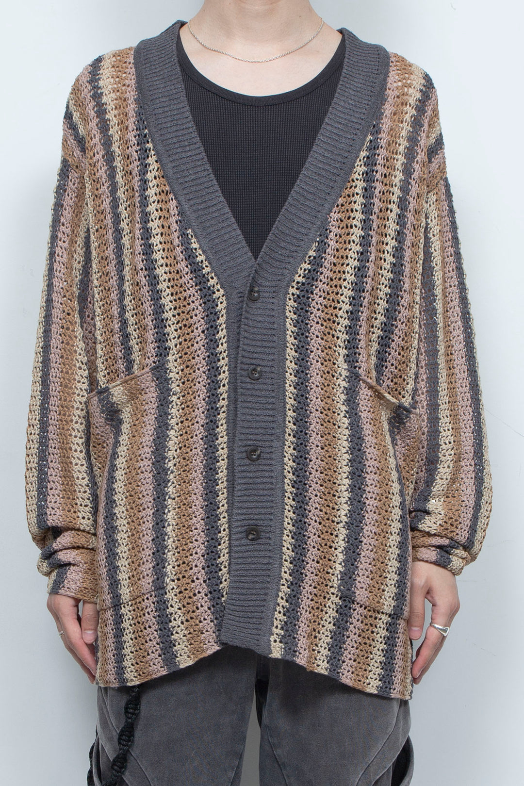Multi Stripe Soft Mesh Cadigan BLOWN