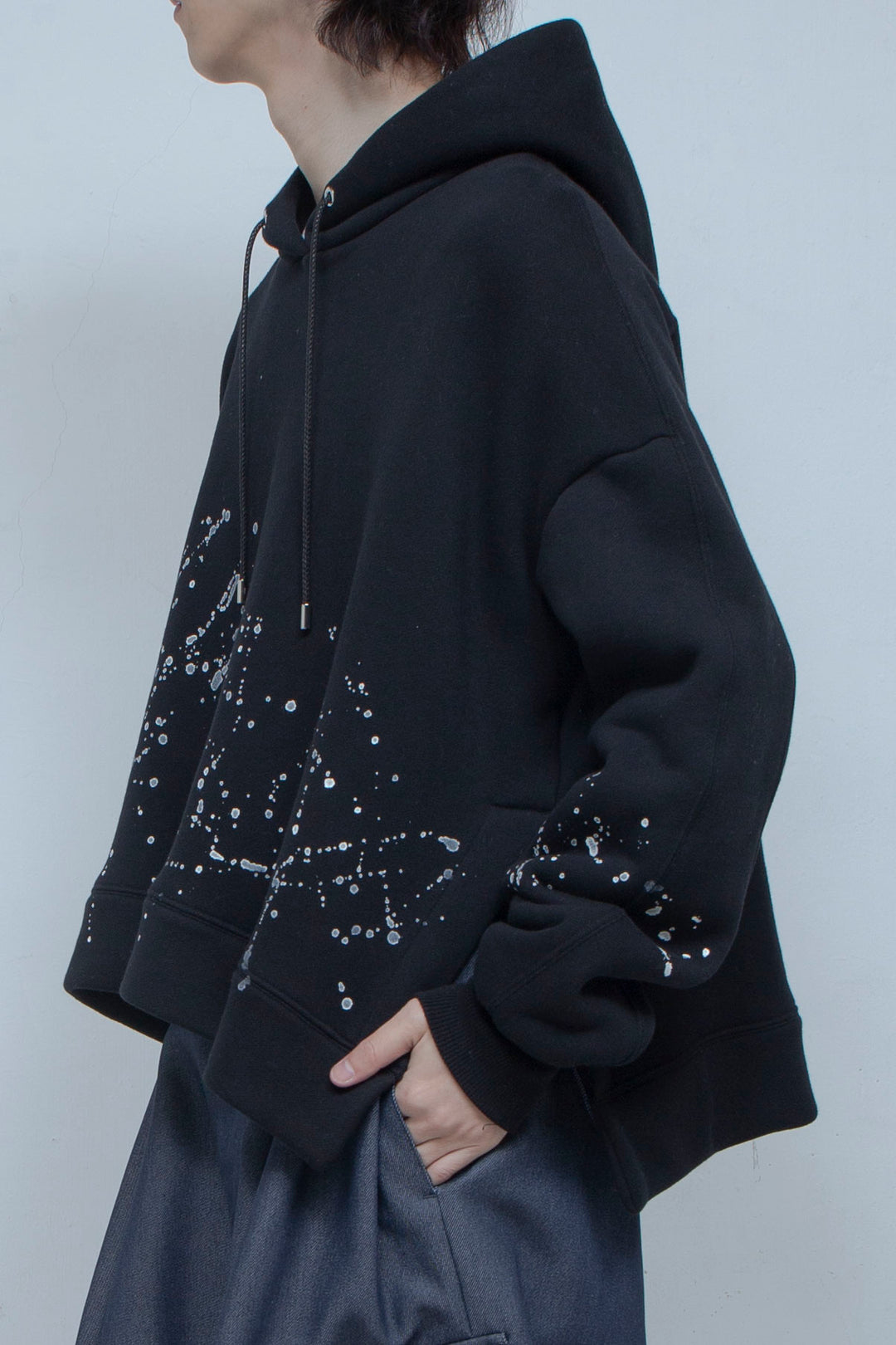 Hand Paint Sweat Hoodie BLACK