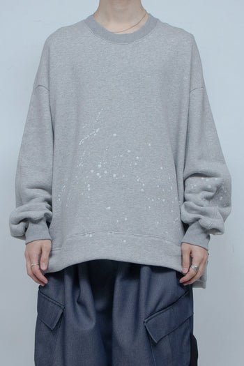 Hand Paint Sweat Pullover GRAY MARL