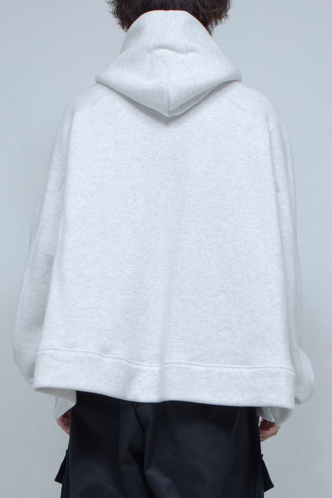 Hand Paint Sweat Hoodie WHITE MARL