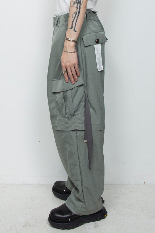 Vintage nylon detachable cargo pants SKY GRAY