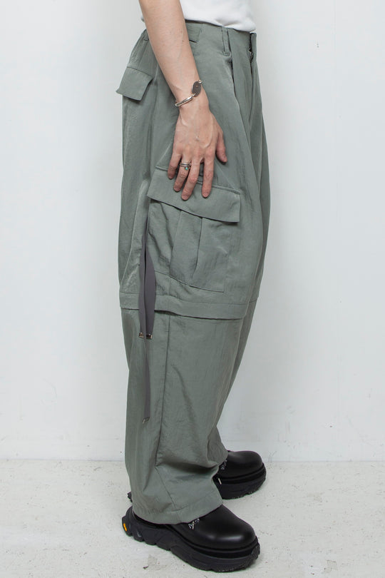 Vintage nylon detachable cargo pants SKY GRAY