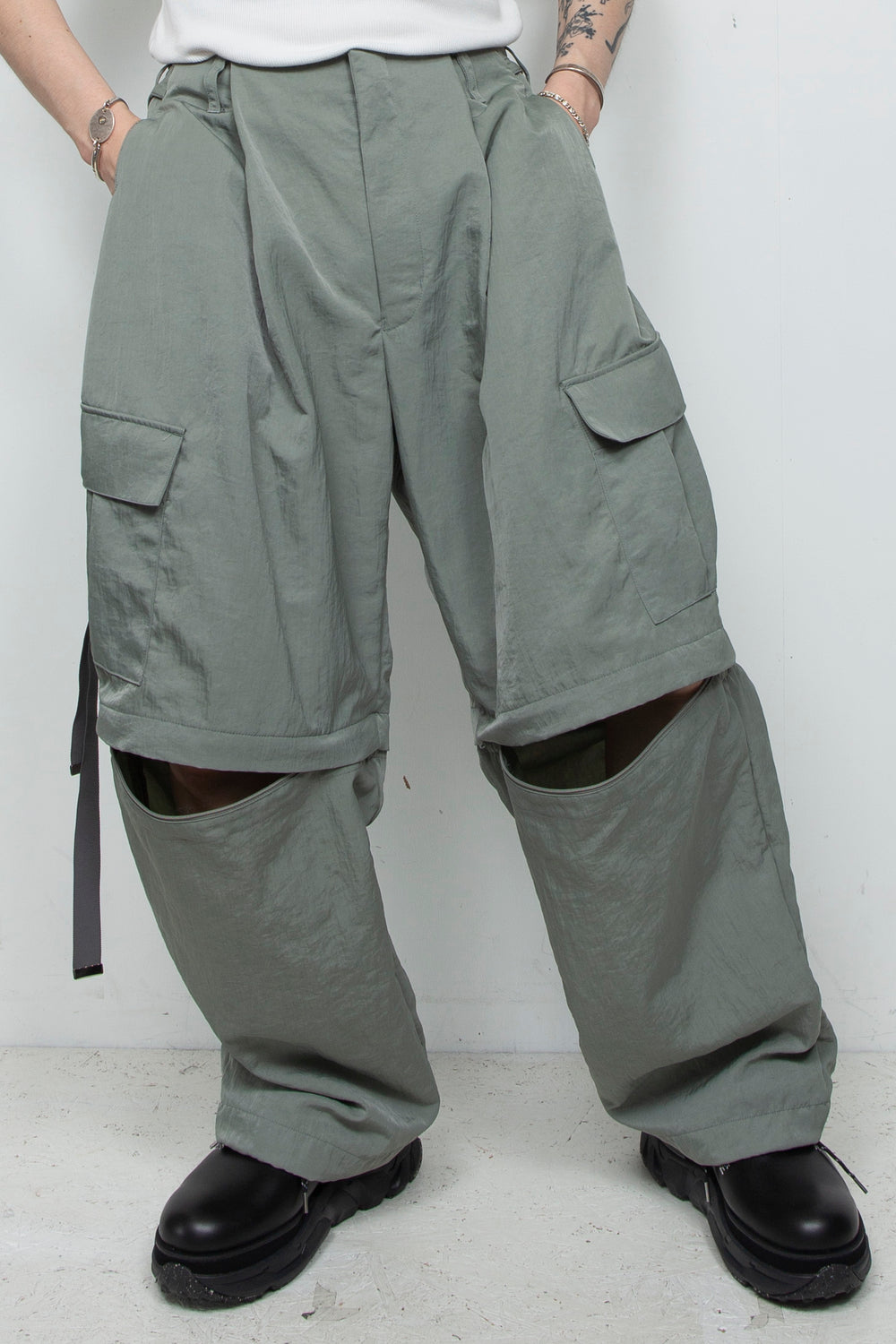 Vintage nylon detachable cargo pants SKY GRAY