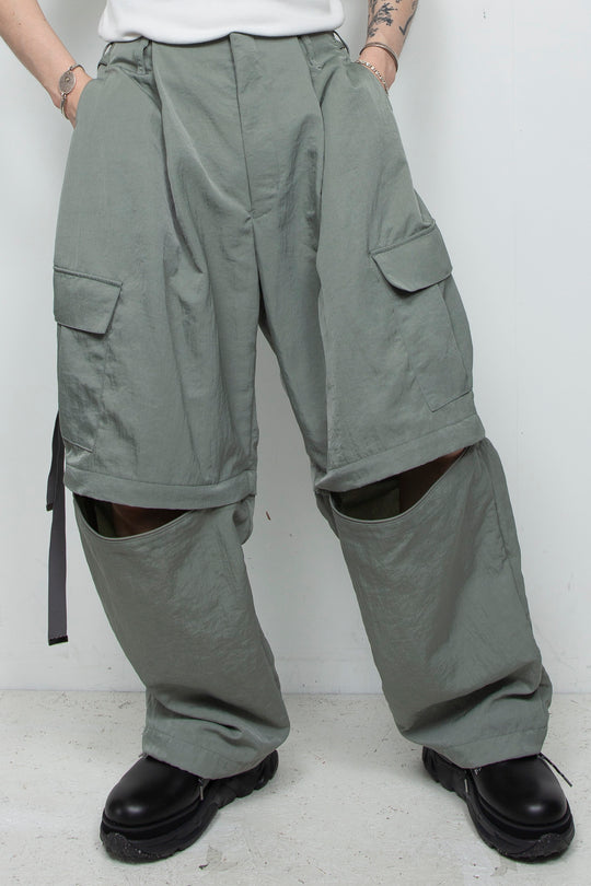 Vintage nylon detachable cargo pants SKY GRAY