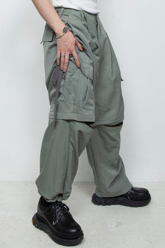 Vintage nylon detachable cargo pants SKY GRAY