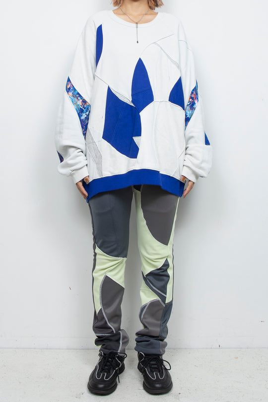 Amorphous Inx Pullover  Blue×White Mix
